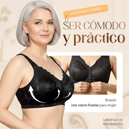 Sujetador cómodo sin costuras, con cierre frontal y sin aros
