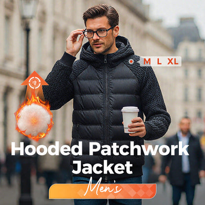 Chaqueta acolchada con capucha y cortavientos para hombre