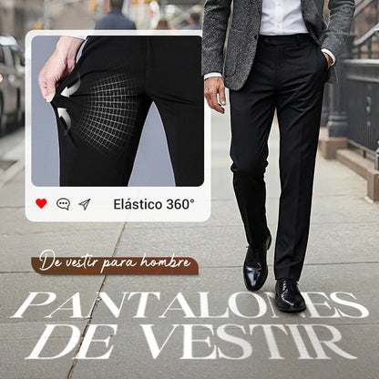 Pantalones casuales clásicos de alta elasticidad para hombre