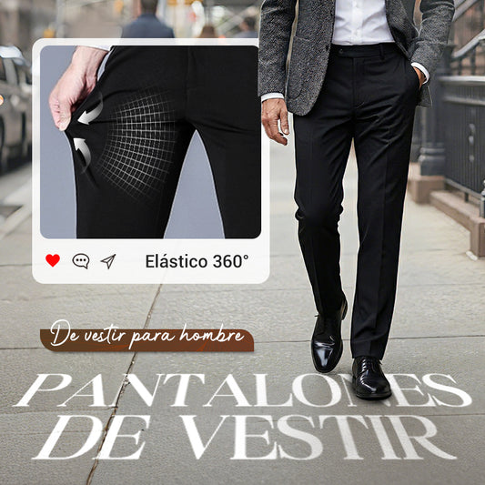 Pantalones casuales clásicos de alta elasticidad para hombre