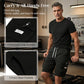 Pantalones cargo capri casuales con ajuste de cordón para hombre
