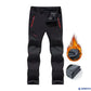 👖Pantalones impermeables Softshell para hombre con forro polar, rodillas reforzadas, para aventuras al aire libre.