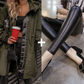 Nueva chaqueta impermeable con capucha y manga larga para mujer