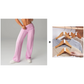 Pantalones casuales de mujer de cintura alta y pierna ancha -💖 Tejido Elástico Cómodo + Bolsillos Prácticos - Ideal para Trabajo, Paseos y Casa! ✨