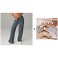 Pantalones casuales de mujer de cintura alta y pierna ancha -💖 Tejido Elástico Cómodo + Bolsillos Prácticos - Ideal para Trabajo, Paseos y Casa! ✨
