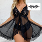 Conjunto de pijama camisola de encaje con cuello en V femenino