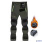 👖Pantalones impermeables Softshell para hombre con forro polar, rodillas reforzadas, para aventuras al aire libre.