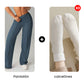 Pantalones casuales de mujer de cintura alta y pierna ancha -💖 Tejido Elástico Cómodo + Bolsillos Prácticos - Ideal para Trabajo, Paseos y Casa! ✨