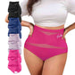 Conjunto de bragas de malla de cintura alta para mujer