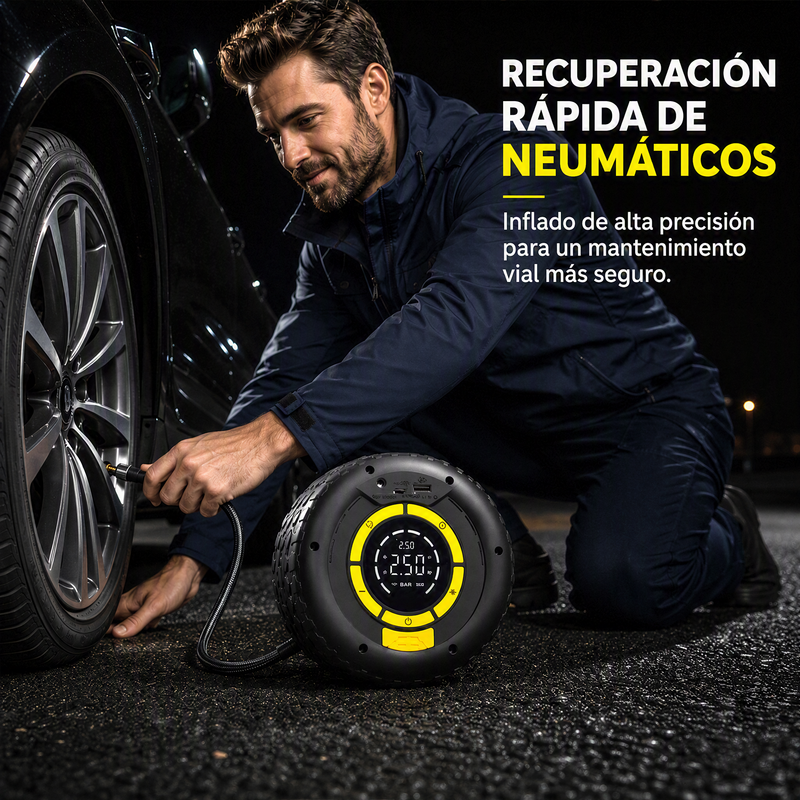 🚗⚡ Cargador de batería y inflador de llantas 2 en 1 para auto: listo para emergencias, práctico y multiuso ✨