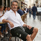 Pantalones cargo capri casuales con ajuste de cordón para hombre