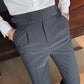 Pantalones casuales rectos de color liso para hombre
