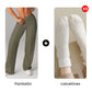 Pantalones casuales de mujer de cintura alta y pierna ancha -💖 Tejido Elástico Cómodo + Bolsillos Prácticos - Ideal para Trabajo, Paseos y Casa! ✨