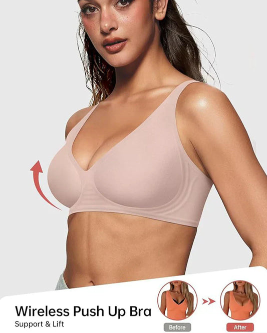 🍃¡Oferta de Verano!⏰ Sujetador Push-up Sin Varillas Jelly con Escote Profundo y Sin Costuras