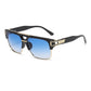 Retro Double-Bridge Square Aviator Sunglasses