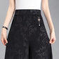 Elegante pantalón estampado de cintura alta y pernera ancha
