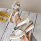 💕Sandalias de cuña abiertas de moda para mujer con tira elástica
