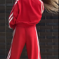Conjunto de 2 piezas de sudadera con cuello en V y pantalones anchos