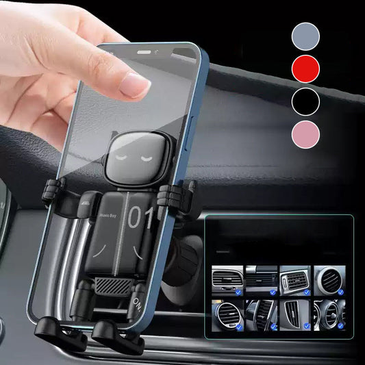🤖Soporte de móvil para coche con diseño robot – rotación 360°, montaje seguro y compatible con todos los smartphones. ¡Estilo futurista! ✨🚗
