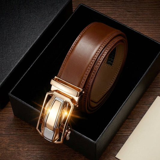 Cinturón de trinquete para hombre, para ocasiones formales y informales