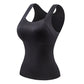 Camiseta de tirantes térmica con cuello en U y sujetador incorporado para mujer