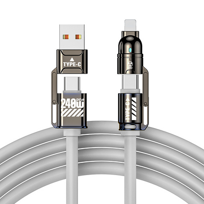 ⚡ Cable de Carga Rápida 4 en 1 – hasta 240W USB-C PD
