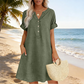 🥳OFERTA ESPECIAL 2026🥳Vestido túnica de mujer con cuello en V: corte holgado, bolsillos y tejido transpirable