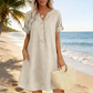 🥳OFERTA ESPECIAL 2026🥳Vestido túnica de mujer con cuello en V: corte holgado, bolsillos y tejido transpirable