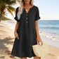 🥳OFERTA ESPECIAL 2026🥳Vestido túnica de mujer con cuello en V: corte holgado, bolsillos y tejido transpirable