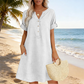 🥳OFERTA ESPECIAL 2026🥳Vestido túnica de mujer con cuello en V: corte holgado, bolsillos y tejido transpirable