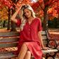 🥳OFERTA ESPECIAL 2026🥳Vestido túnica de mujer con cuello en V: corte holgado, bolsillos y tejido transpirable