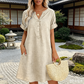 🥳OFERTA ESPECIAL 2026🥳Vestido túnica de mujer con cuello en V: corte holgado, bolsillos y tejido transpirable