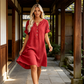 🥳OFERTA ESPECIAL 2026🥳Vestido túnica de mujer con cuello en V: corte holgado, bolsillos y tejido transpirable