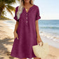 🥳OFERTA ESPECIAL 2026🥳Vestido túnica de mujer con cuello en V: corte holgado, bolsillos y tejido transpirable