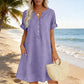 🥳OFERTA ESPECIAL 2026🥳Vestido túnica de mujer con cuello en V: corte holgado, bolsillos y tejido transpirable