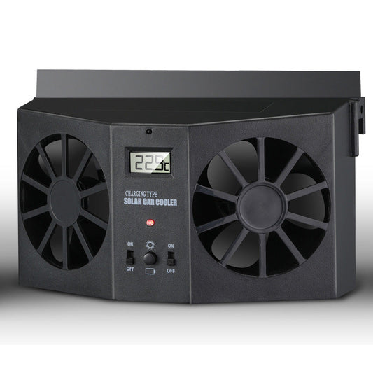 Ventilador Solar para Ventanilla de Coche con Batería Recargable