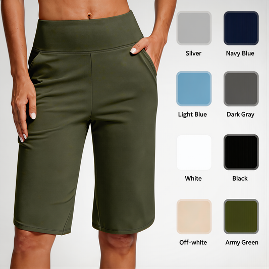 Shorts de Yoga de Cintura Alta con Bolsillos para Mujer
