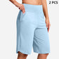 Shorts de Yoga de Cintura Alta con Bolsillos para Mujer