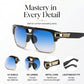 Gafas de sol estilo aviador retro, cuadradas y con doble puente