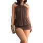 Women's Halter Neckline Draped Bodycon Mini Dress