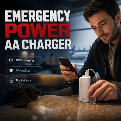 🔋💡 Power Bank de Emergencia con Pilas AA – ¡Nunca Te Quedes Sin Batería! Incluye Linterna LED para Apagones 🆘🔦