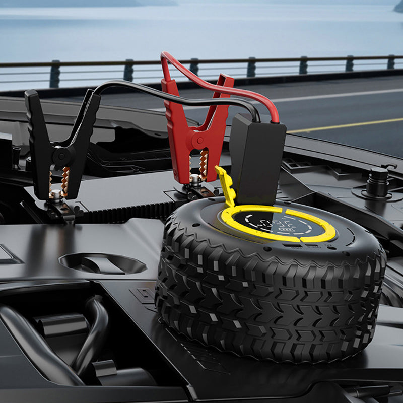 🚗⚡ Cargador de batería y inflador de llantas 2 en 1 para auto: listo para emergencias, práctico y multiuso ✨