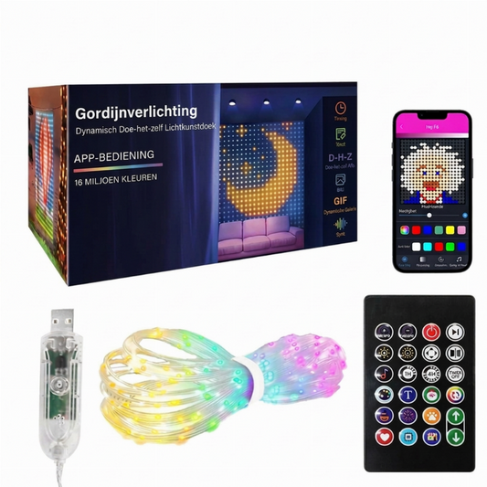 💥🌈 ¡50 % DE DESCUENTO! ¡De unas luces normales a un espectáculo de luces espectacular! Dibuja motivos, añade texto o fotos y deja que los colores bailen al ritmo de la música: ¡resistentes al agua y alimentadas por USB!
