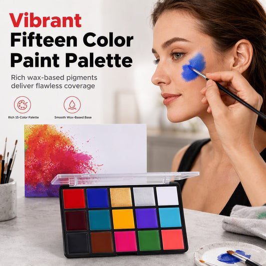 🔥50 % DE DESCUENTO en productos seleccionados 🎉🎨 Paleta de 15 colores de pintura facial y corporal a base de aceite