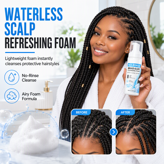Espuma limpiadora sin agua para rastas y trenzas