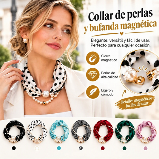 Collar bufanda de perlas