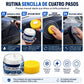 Pasta Limpiadora y Abrillantadora para Coche de Invierno de 40 g con Esponja para Eliminar Manchas de Sal, Residuos de Derretimiento de Nieve y Manchas de Agua