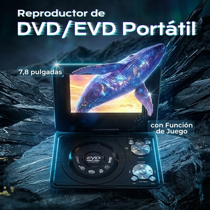 Reproductor Portátil de DVD/EVD de 7.8 Pulgadas con Función de Juego