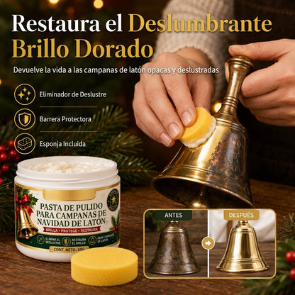 Crema para Limpiar Campanas de Latón y Cobre, Elimina Manchas de Óxido y Opacidad