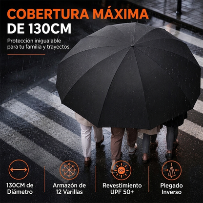 Paraguas Plegable Extra Grande Viento Resistente